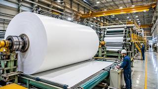 Amazing Recycled Paper Production Process: From Waste to Giant Rolls.