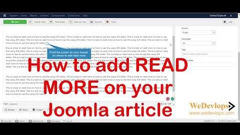How to add read more on your Joomla Article