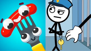 Fork N Sausage vs Thief Puzzle: to pass a level - Satisfying ASMR Gameplay All Levels