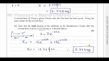 [P3] C3, (GCE), 6665/01, June 2016, Q9, Exponentials and Logarithms, Modelling