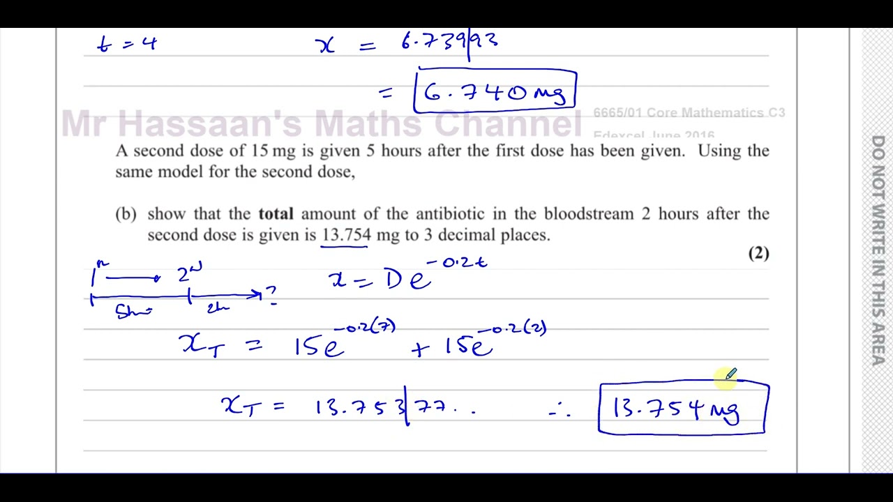 P3 C3 GCE 6665 01 June 2016 Q9 Exponentials And Logarithms p3-c3-gce-6665-01-june-2016-q9-exponentials-and-logarithms