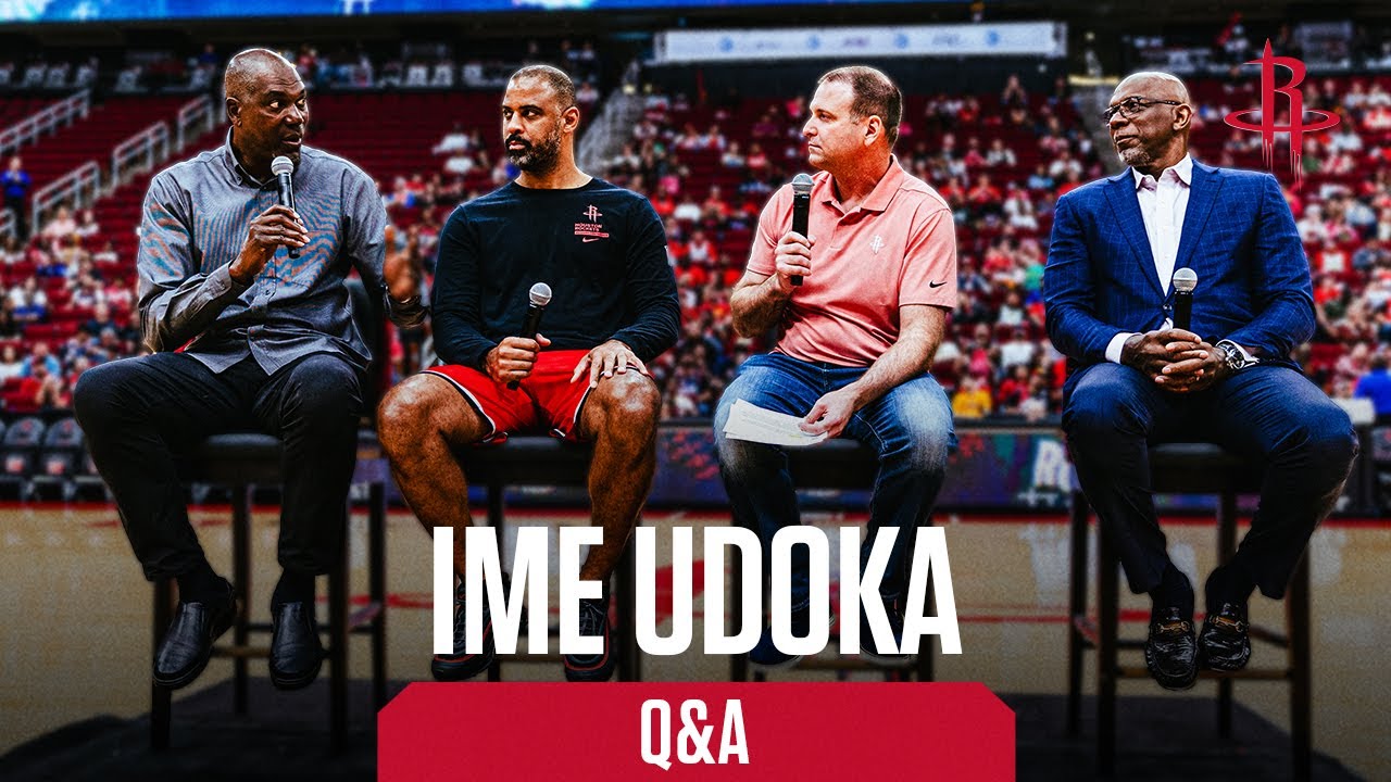 Houston Rockets Head Coach Ime Udoka Q&A With Hakeem Olajuwon & Clyde ...