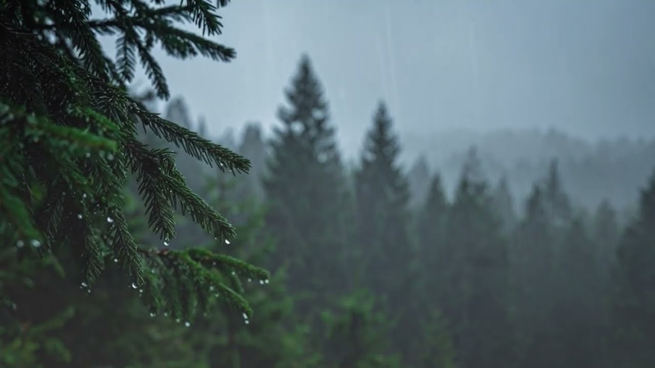 Heavy Rain on Pine Trees Ambience - Deep Sleep Sounds, Beat Insomnia Fast