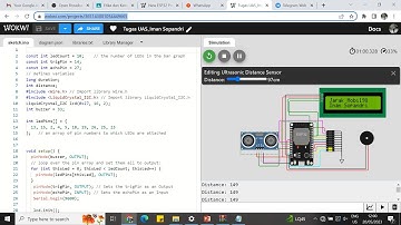 SIMULASI SENSOR PARKIR UNTUK MOBIL MUNDUR Menggunakan wokwi simulasi