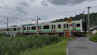 E131系0番台 踏切通過 安房勝山〜岩井間