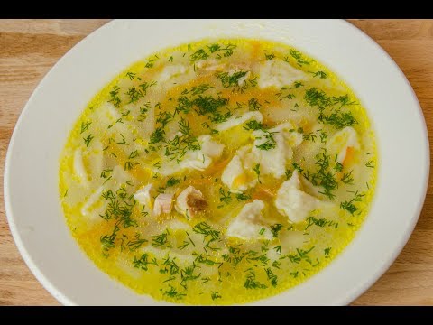 Видео рецепт Куриный суп с чесночными галушками