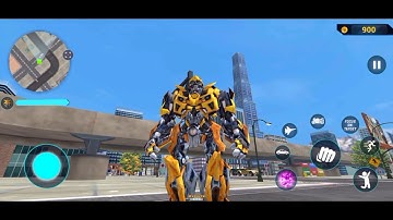 Bumble Bee Jet Robot Car Transformation: Robot Car Games Simulation| Android/IOS Gameplay