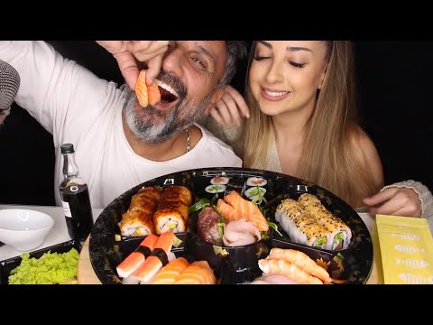 BABAMA VE YUSUF'A ÇİĞ BALIK YEDİRDİM | TÜRKÇE ASMR MUKBANG