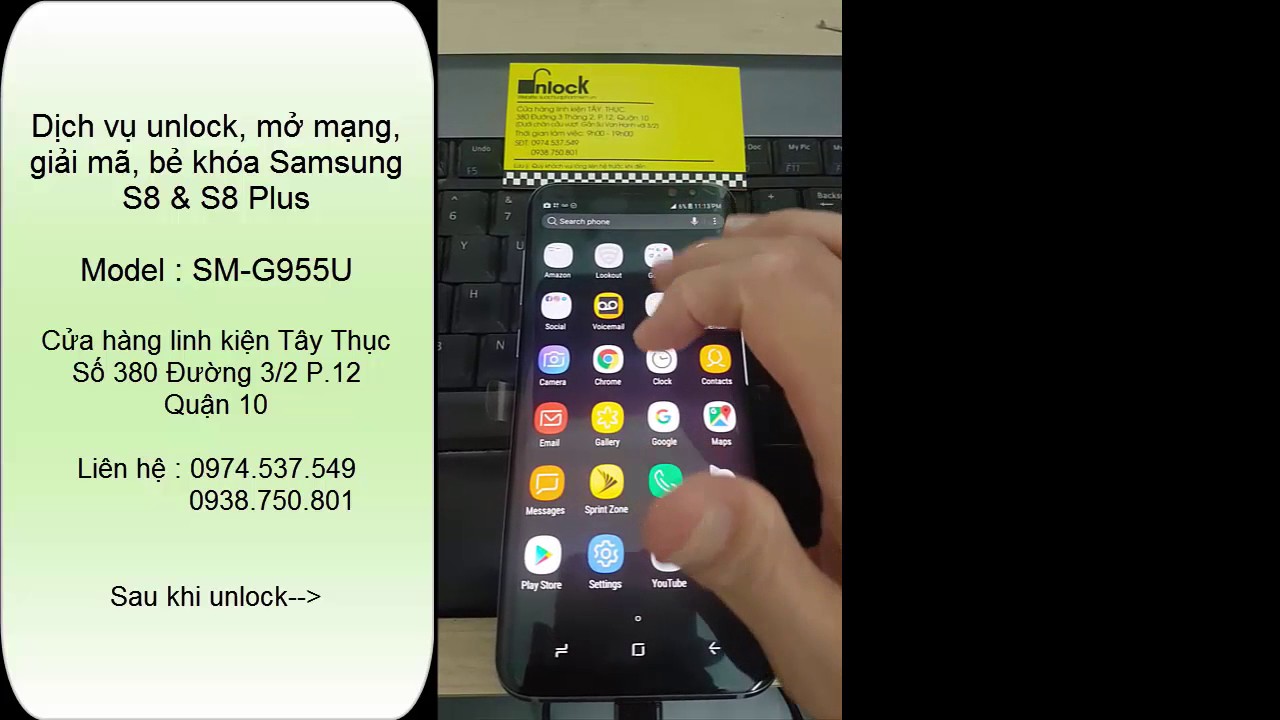 Hướng dẫn Unlock Samsung Galaxy S8 Plus bằng code quốc tế YouTube