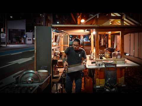 福岡 人気屋台「屋台けいじ」片付けから営業を終えるまでに密着!Fukuoka Japan Street food stall Yatai Keiji Cleaning up after closing