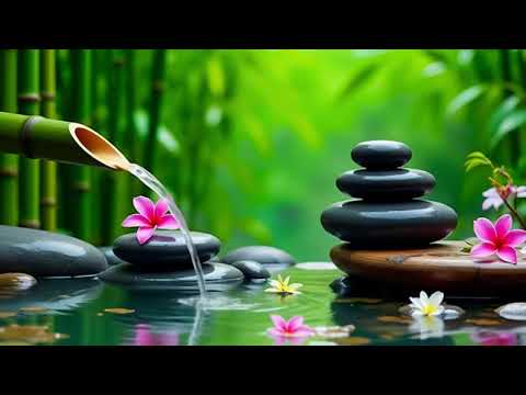 Relaxation Piano and Bamboo Water Sounds 🌿 Deep Sleep, Meditation & Healing Music, Calm Piano Music
