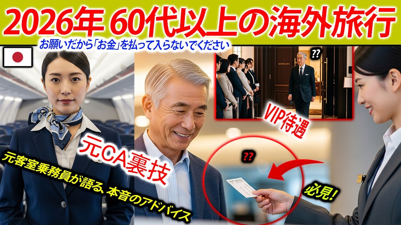 【必見】元CA直伝！シニア旅を劇的に快適にする裏技公開。硬い椅子とサヨナラ！今日からVIP待遇