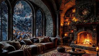 🔥 ❄ Cozy Winter Cabin Escape | Fireplace Ambience & Snowfall for Deep Sleep