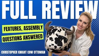Full review of this adorable Christopher Knight cow ottoman... perfect for any ranch or kids room!
