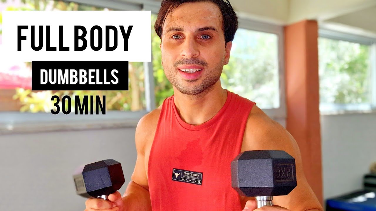 30 Min FULL BODY DUMBBELL WORKOUT at Home | Muscle Building - YouTube