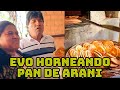 Senador loza horneando pan de arani junto lider evo morales en arani