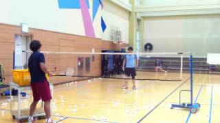 Badminton lesson 20150422(WED) - smash / backhand drive 2