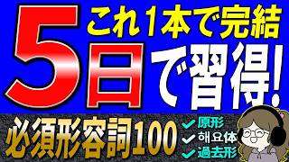 【永久保存版】韓国語必須形容詞100選｜原形・해요体・過去形をまとめて練習！【韓国語聞き流し】