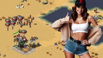 Everybody play to win on Kikematamitos map 4 players FFA online multiplayer Red Alert 2 Gameplay