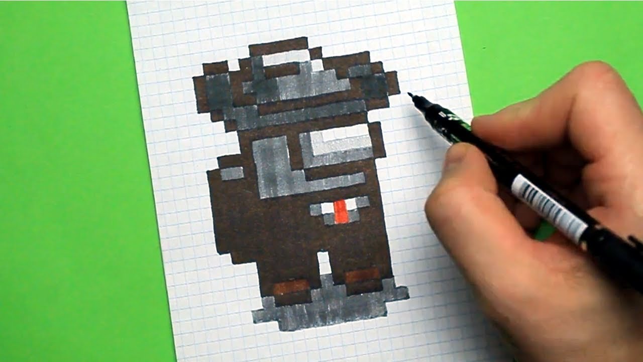 Как нарисовать по клеточкам амонг ас по клеточкам