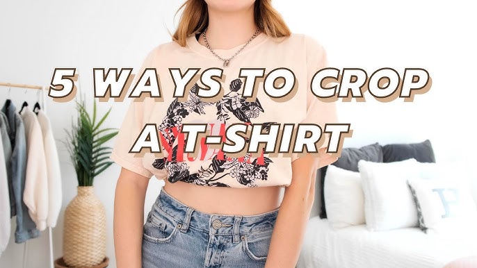 the quickest & easiest way to crop tee shirts (no sewing) - YouTube