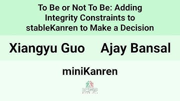 [miniKanren24] To Be or Not To Be: Adding Integrity Constraints to stableKanren to Make a Decision