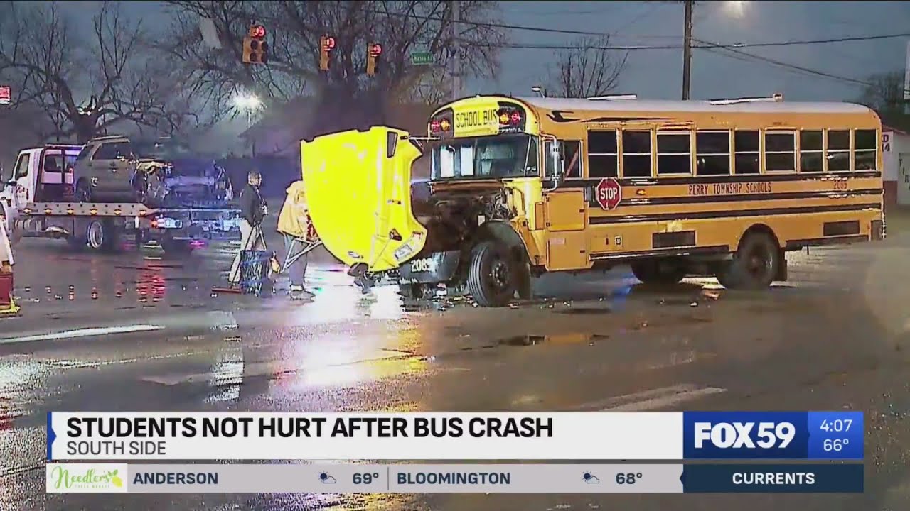 School bus involved in crash on Indy’s south side - YouTube