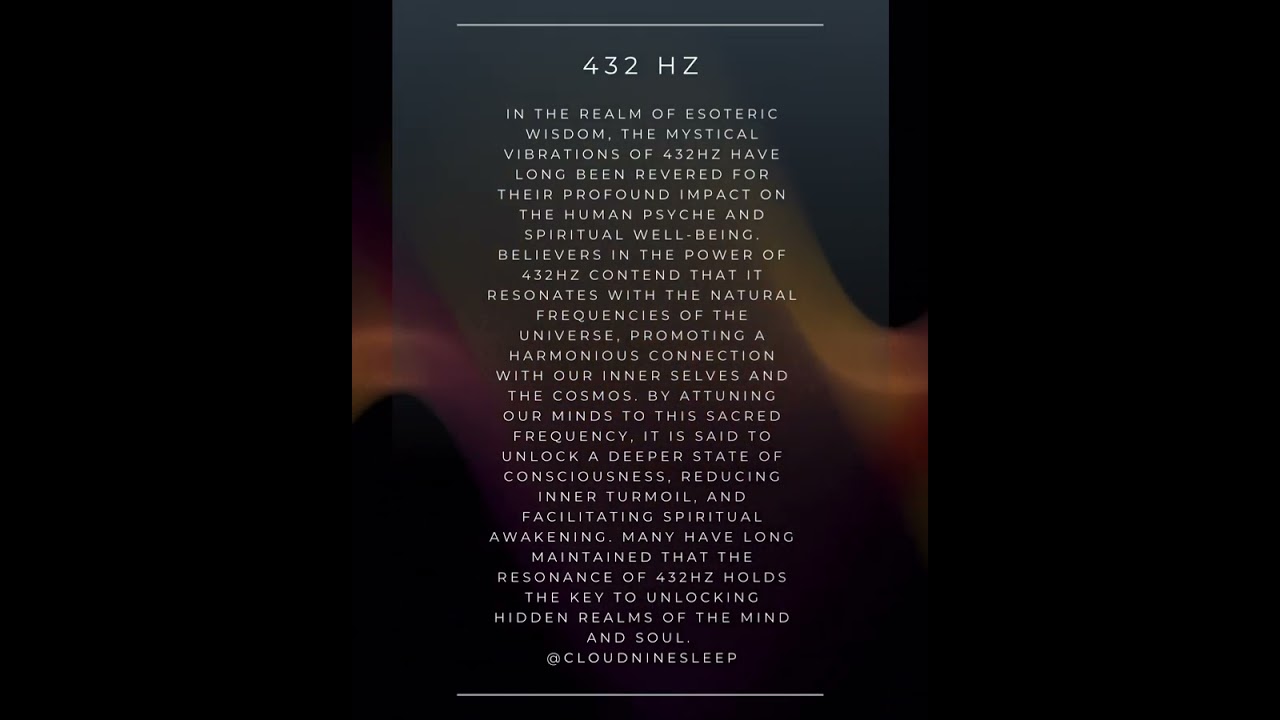 Some believe that tuning into the 432Hz frequency can enhance ones spirituality. #432hzfrequency