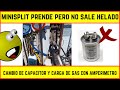 Minisplit no hecha aire helado falla compresor, revision capacitor y carga de gas con amperimetro