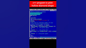 C++ program to print hollow diamond shape. #csmarathicoaching