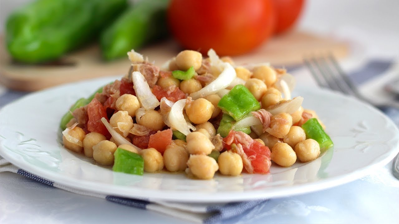 ENSALADA DE GARBANZOS MUY SENCILLA, RÁPIDA Y ECONÓMICA YouTube