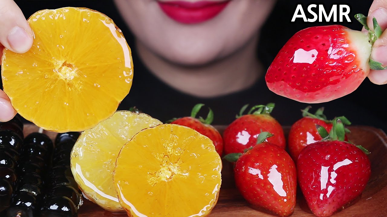 ASMR Tanghulu Candied Fruits|탕후루(블루베리,오렌지,딸기)|Mukbang Kẹo trái cây フルーツ飴
