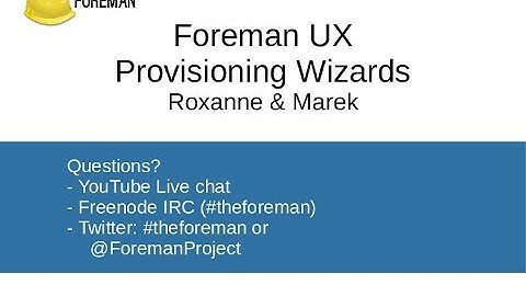 Foreman Usability - review provisioning wizard draft