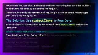 Fixing 404 Errors with Custom Routes in Razor Pages Using context.Items