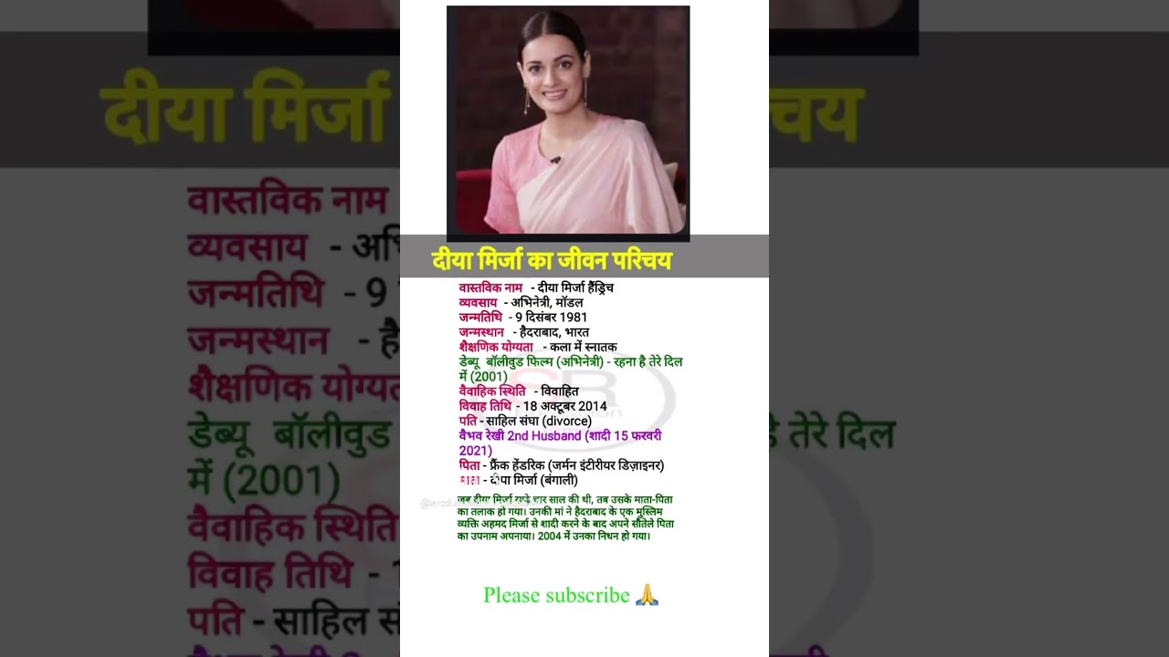 Diya Mirza ka jivan parichay 