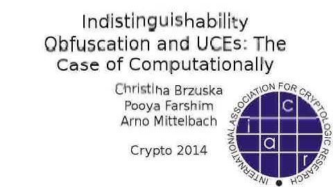 Indistinguishability Obfuscation and UCEs: The Case of Computationally Unpredictable Sources