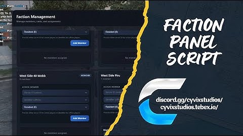 FiveM Faction Script Management/Owner Panel With Faction Chat (GTA:W // SAMP Inspired)