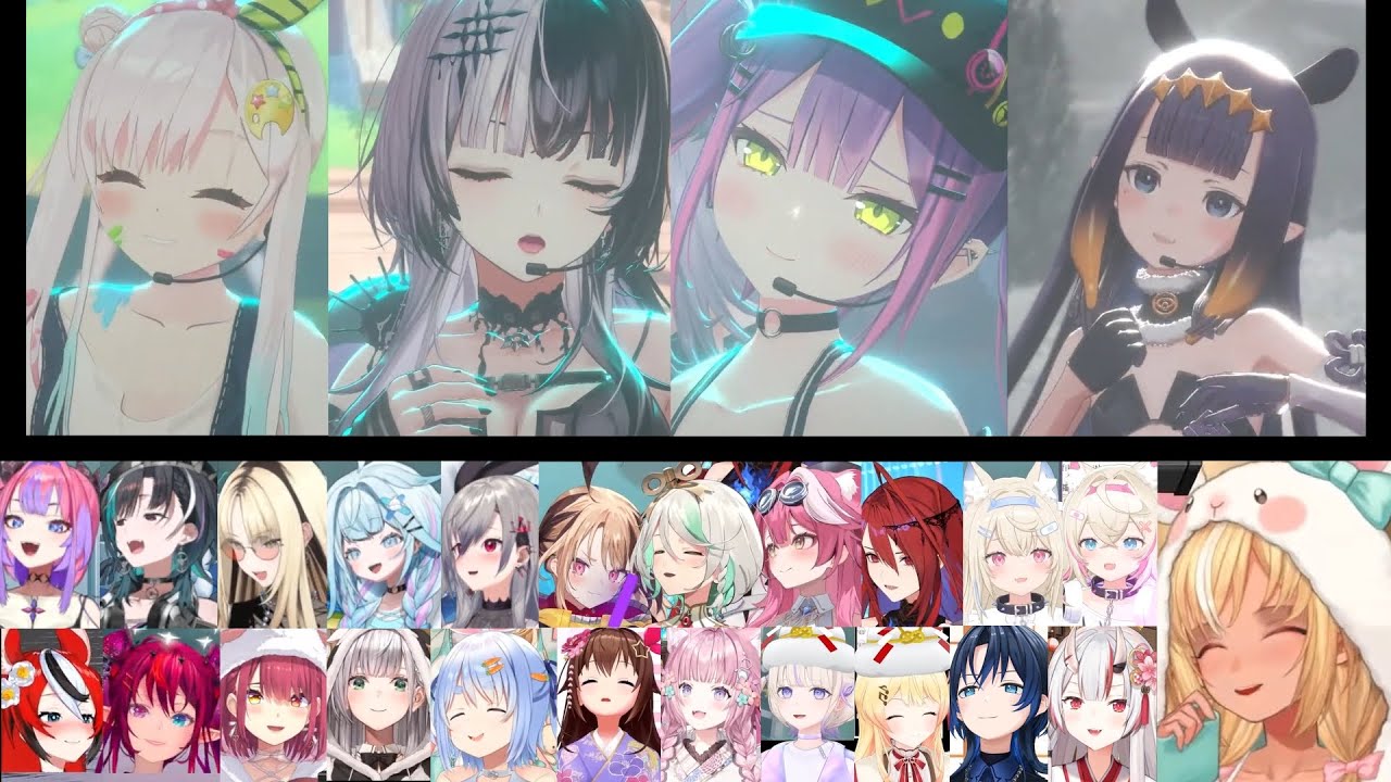 홀로 카운트다운 라이브 맑은 날(晴る / Sunny) 멤버 반응 모음 [홀로라이브 / 토코야미 토와, 아이라니 이오피프틴, 니노마에 이나니스, 시오리 노벨라]