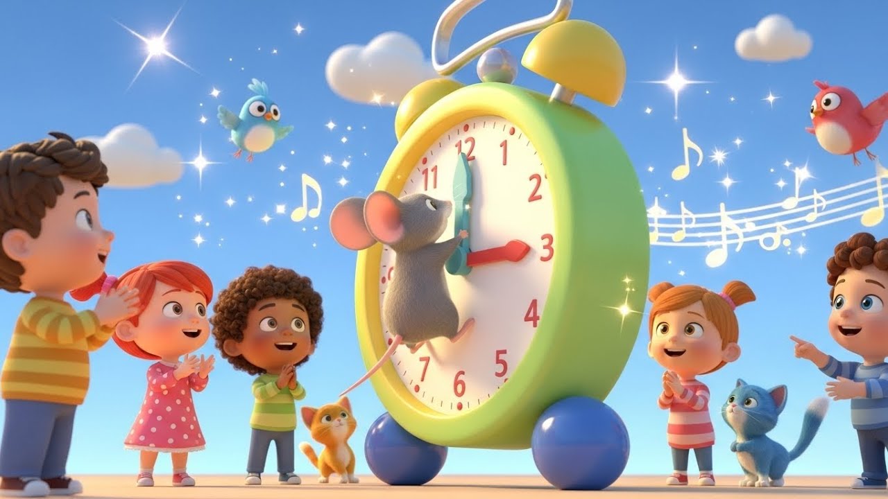 Хикори Дикори Док | Популярная детская песенка | Пойте вместе с детьми