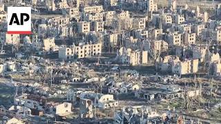 Drone video shows destruction in Chasiv Yar, Ukraine after Russia attacks