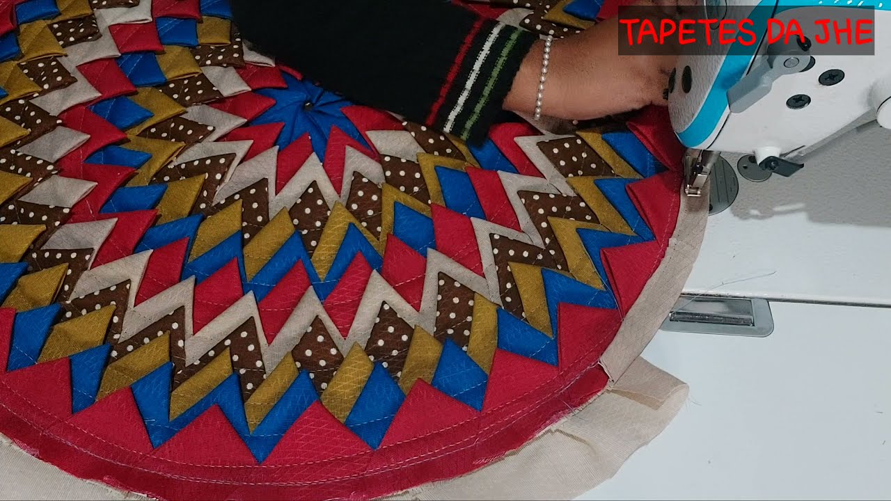 TAPETE QUE CHAMA A ATENÇÃO 😱APROVEITEI OS TECIDOS 😍TAPETE COM BICOS PRA DENTRO 😍