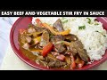 Let's Cook Easy Beef And Vegetable Stir Fry In Sauce || 20 minutes dinner  || Chef Lola's Kitchen