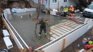Støp Og Puss Garasje Gulv. 75 Kvaderat Furtebu. Håndverkeren Langen I Fredrikstad. Gulvstøp. Betong.