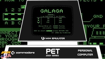 Galaga Commodore PET using VICE Emulator