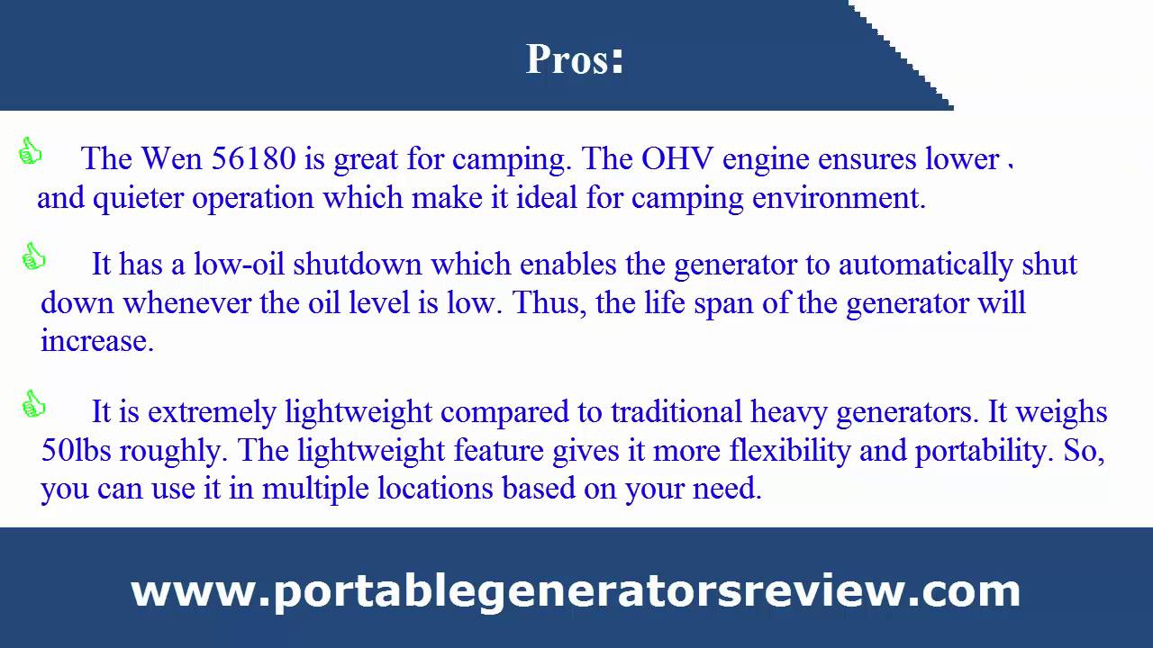 WEN 56180 Portable Generator