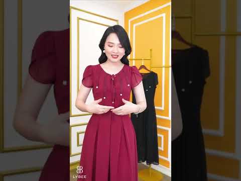 Video Váy dáng xòe có khóa sườn | Váy xòe trung niên | Váy... - youtube