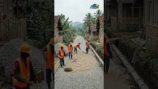 Rural Java Village Road Goes From Bare Dirt to Perfect #shorts #construction #engineering