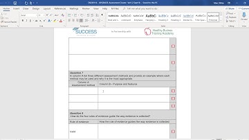 STA TAE Upgrade cluster booklet Short Answer Questions