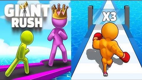 Giant Rush Vs Level Up runner gameplay, New top Satisfying ASMR walkthrough video game, Android game