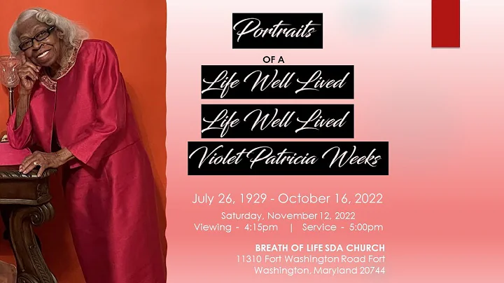 Portraits of a Life Well Lived | Violet Patricia W...